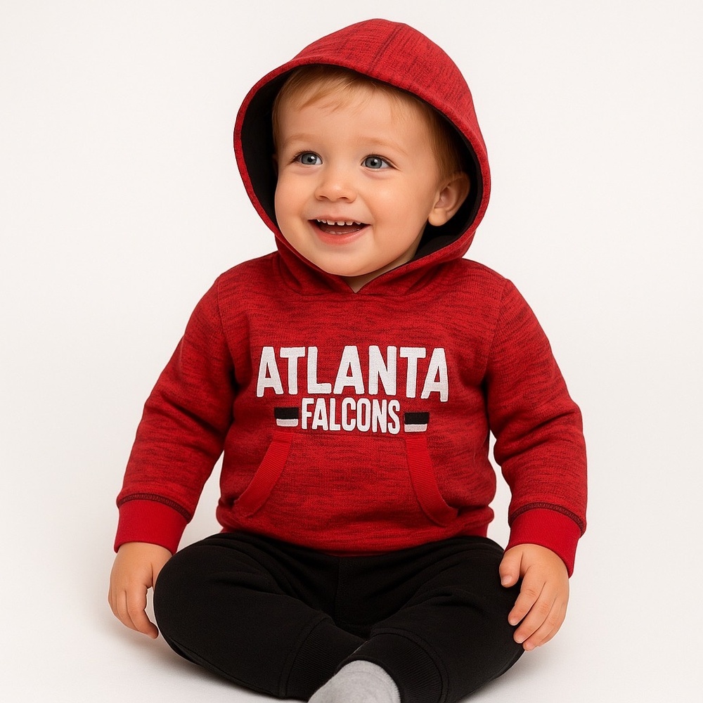 NWT‎ NFL Team Apparel Atlanta Falcons Red Heather Toddler Pullover Hoodie 4T